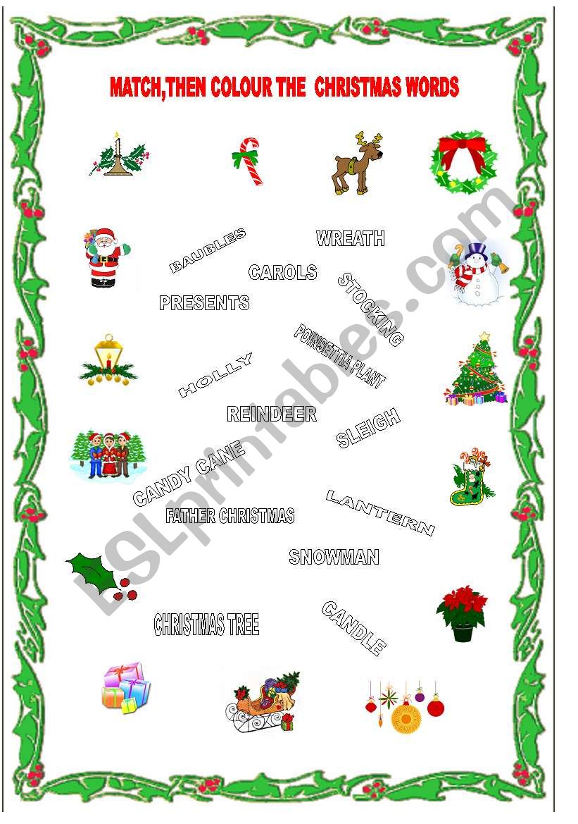 CHRISTMAS MATCHING worksheet