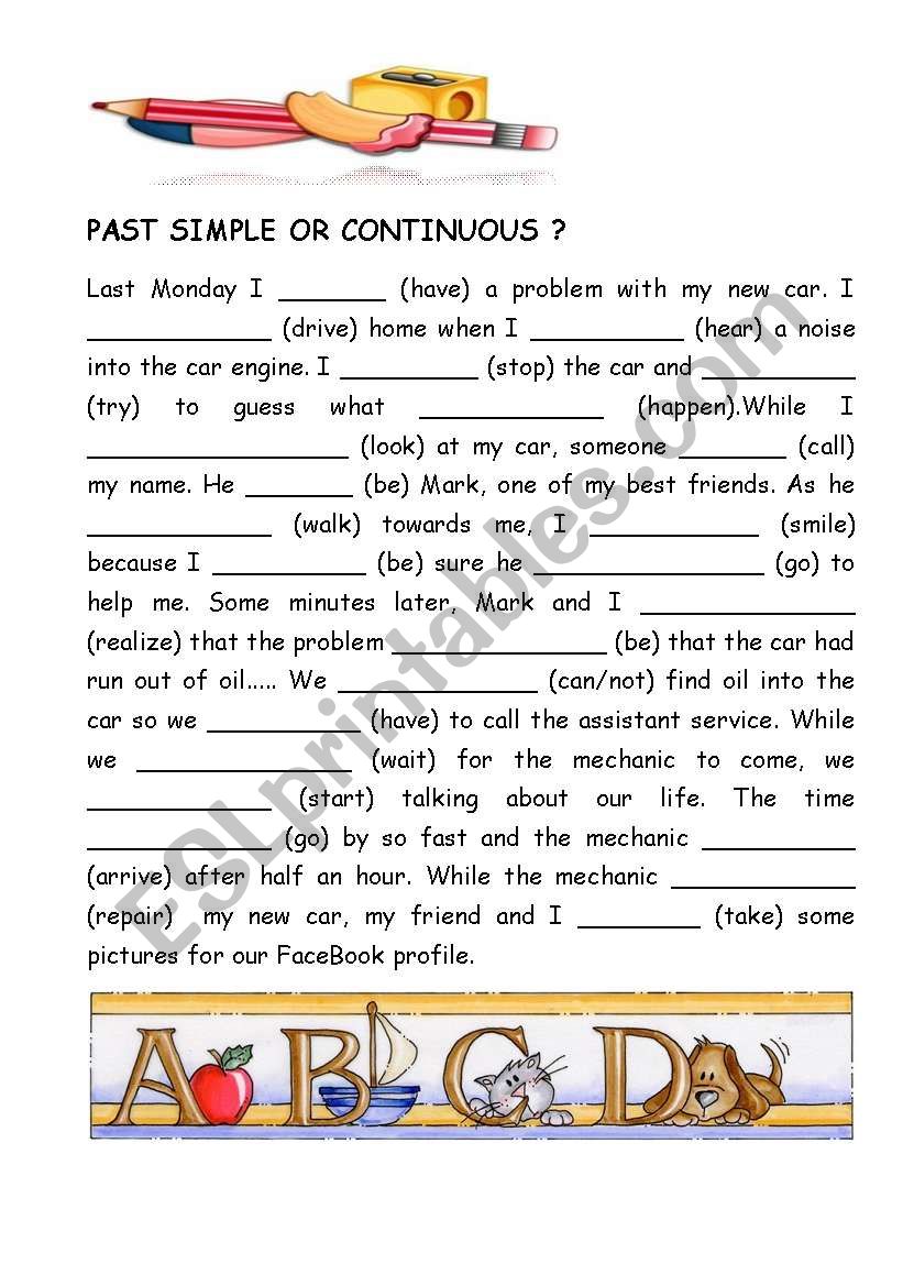 PAST SIMPLE & CONTINUOUS worksheet