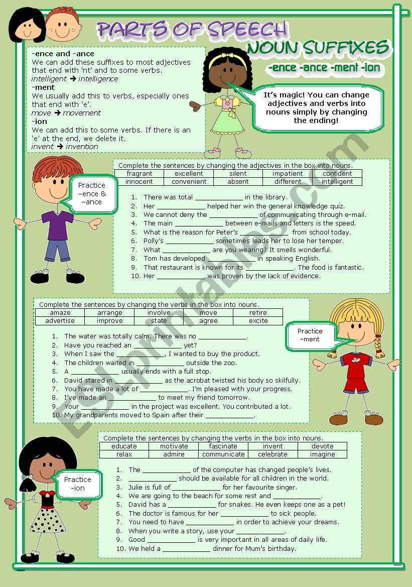 Parts of Speech (11) Noun suffixes