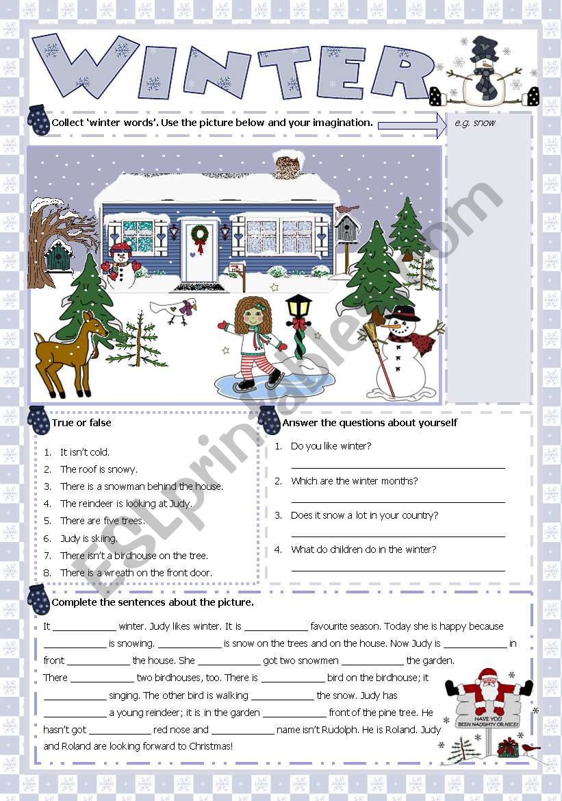 Winter worksheet