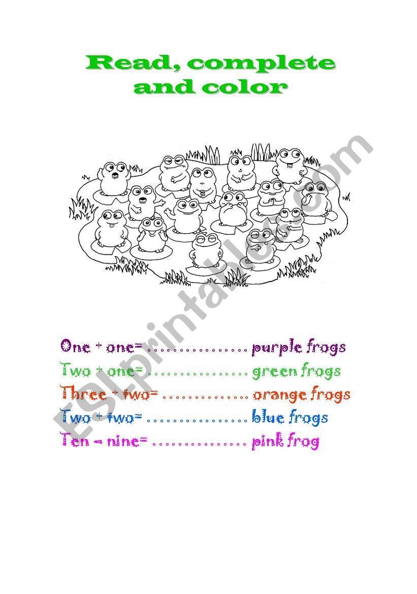 Numbers and colors worksheet