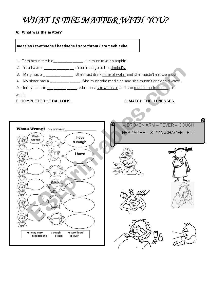 What is the matter with you? worksheet