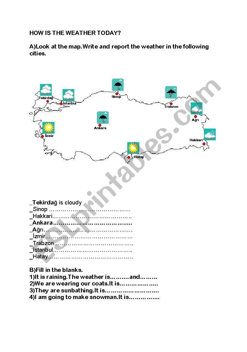 how is the weather today? worksheet