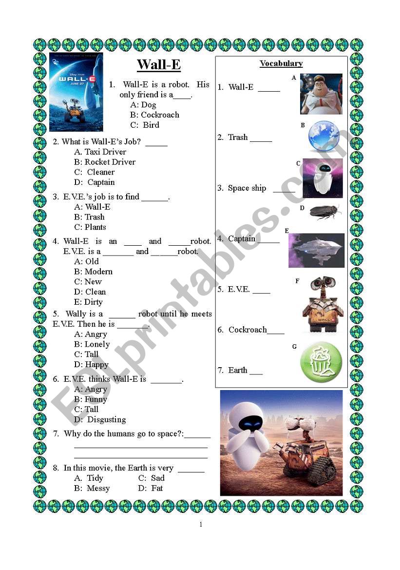 Wall e Worksheets