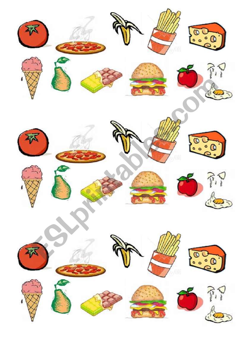food worksheet