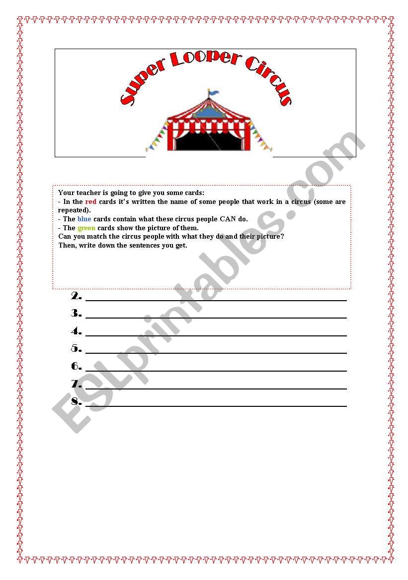 The Circus worksheet