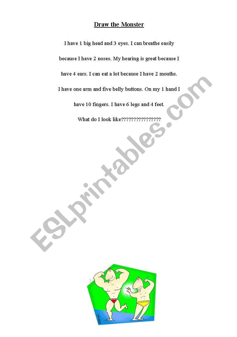 Draw a Monster worksheet