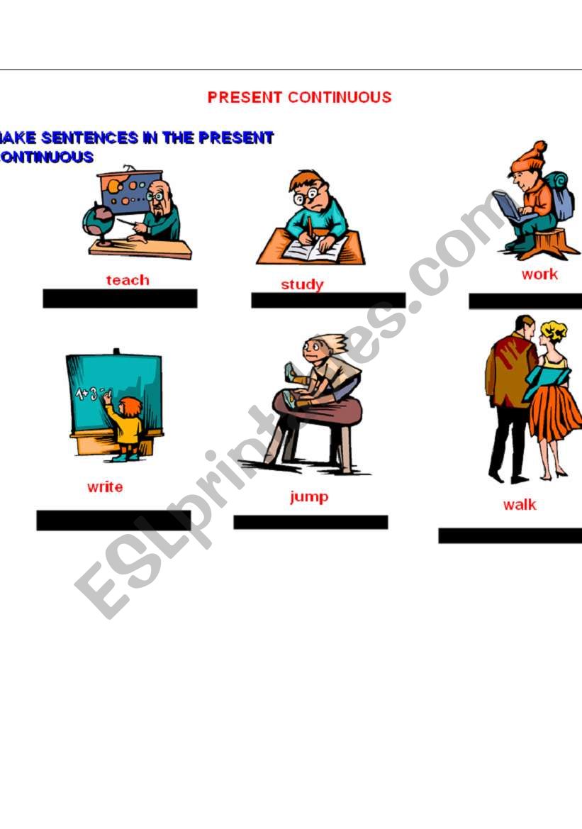 present continuous worksheet