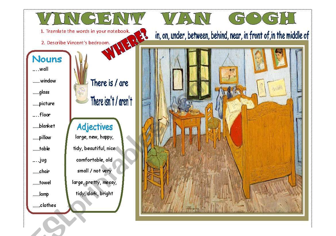 Writing: Vincent Van Goghs Bedroom