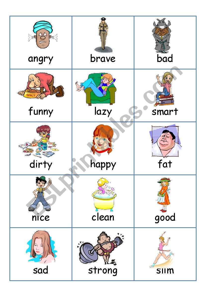 Flashcards - Adjectives (Describing People)