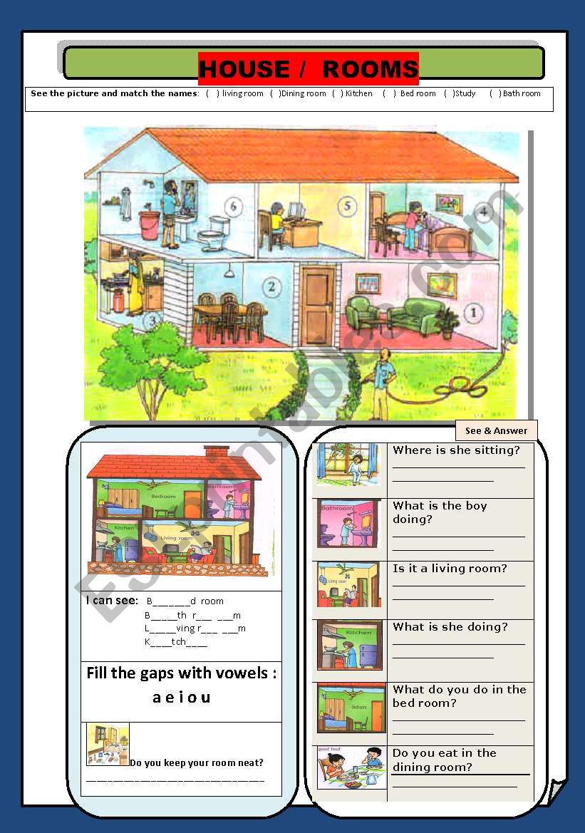 Home  & Rooms worksheet