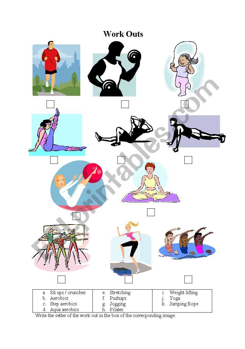 Work outs worksheet