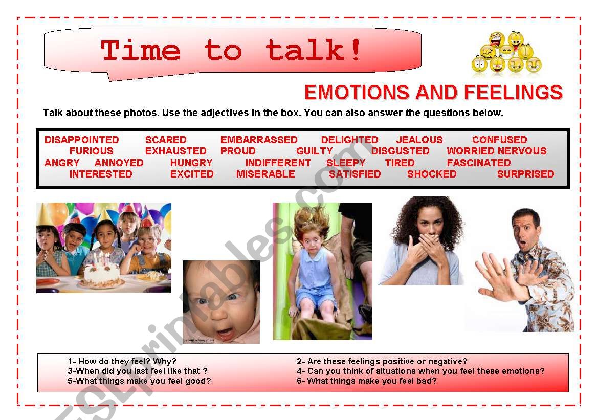 Time to talk (2): emotions and feelings.