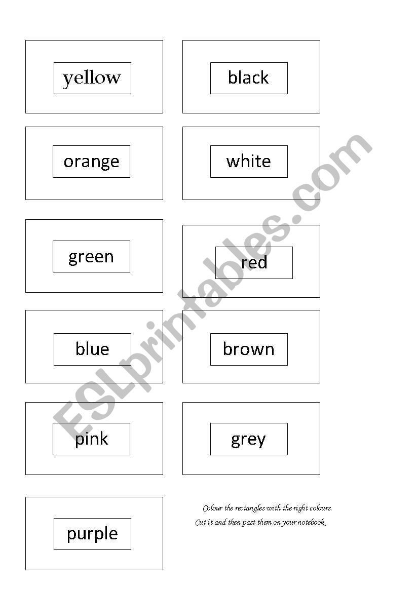 Colours worksheet