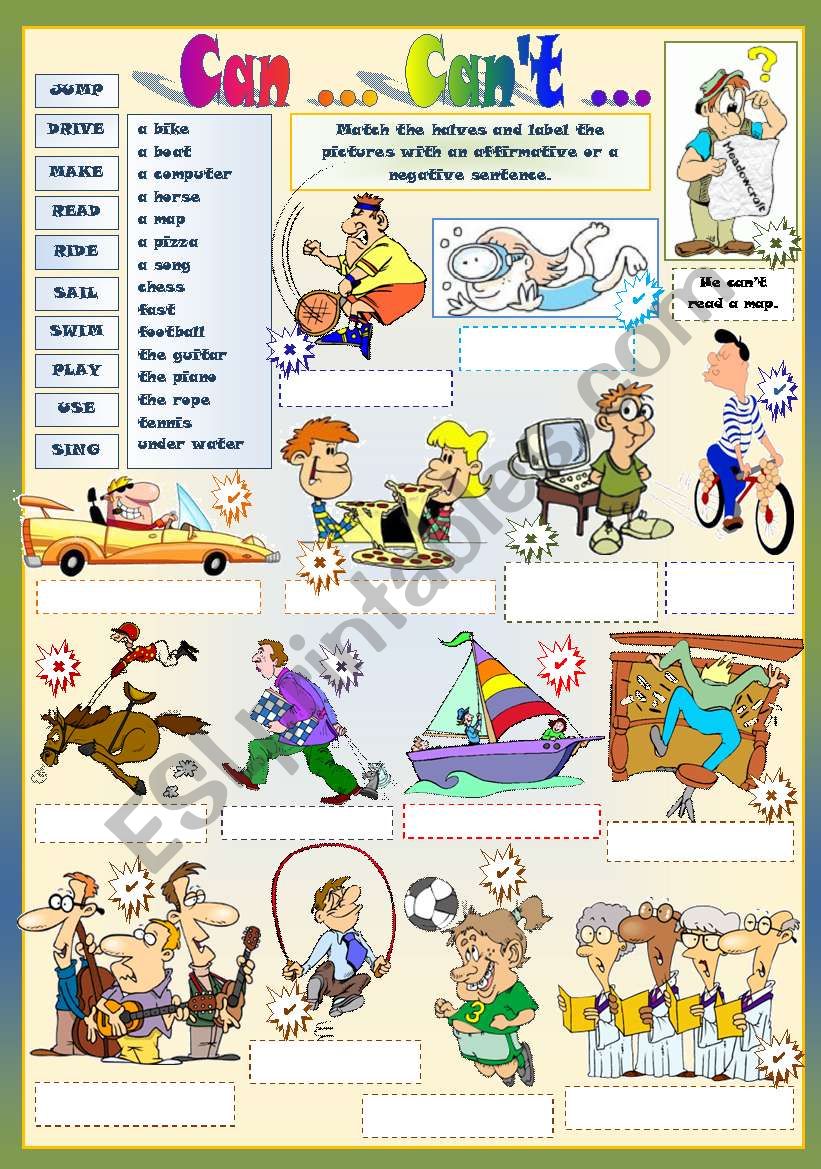 CAN... CANÂ´T... worksheet