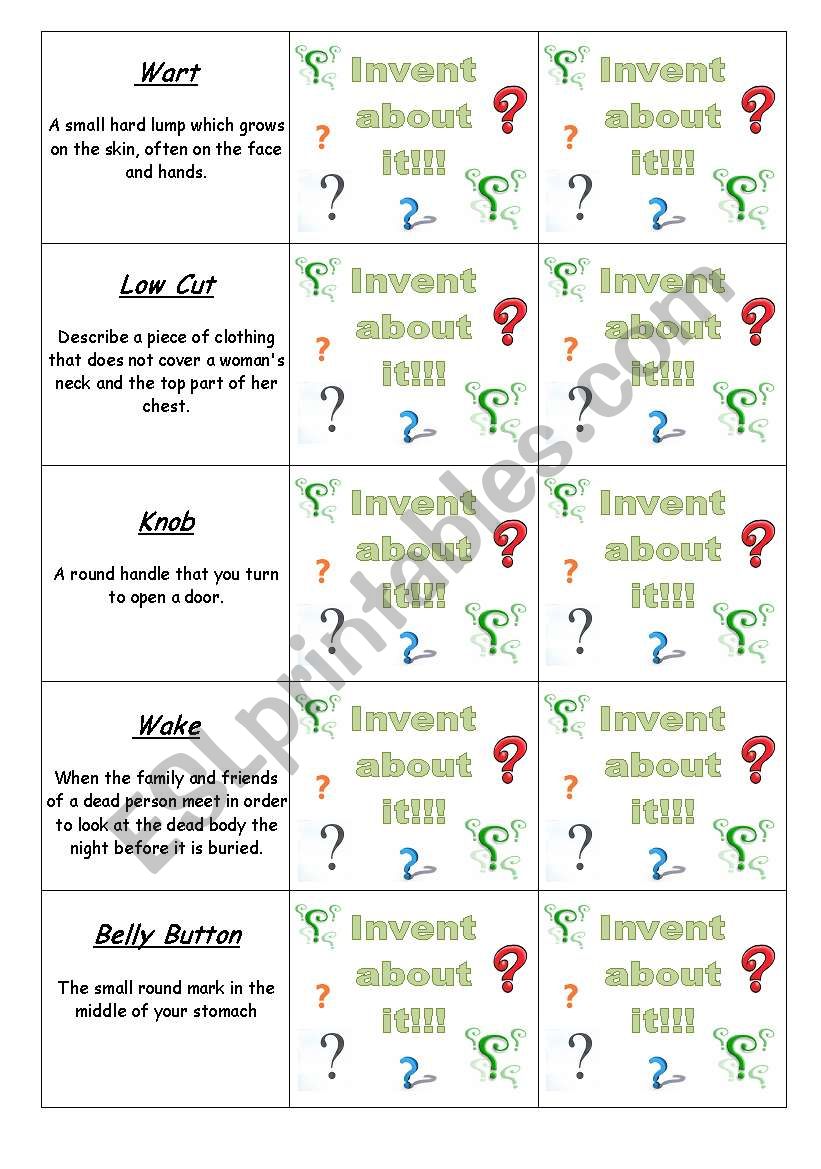 Invent about it worksheet
