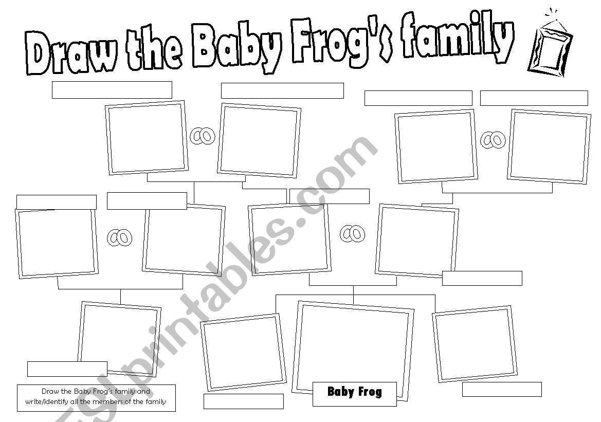 Draw the Baby FrogÂ´s family worksheet