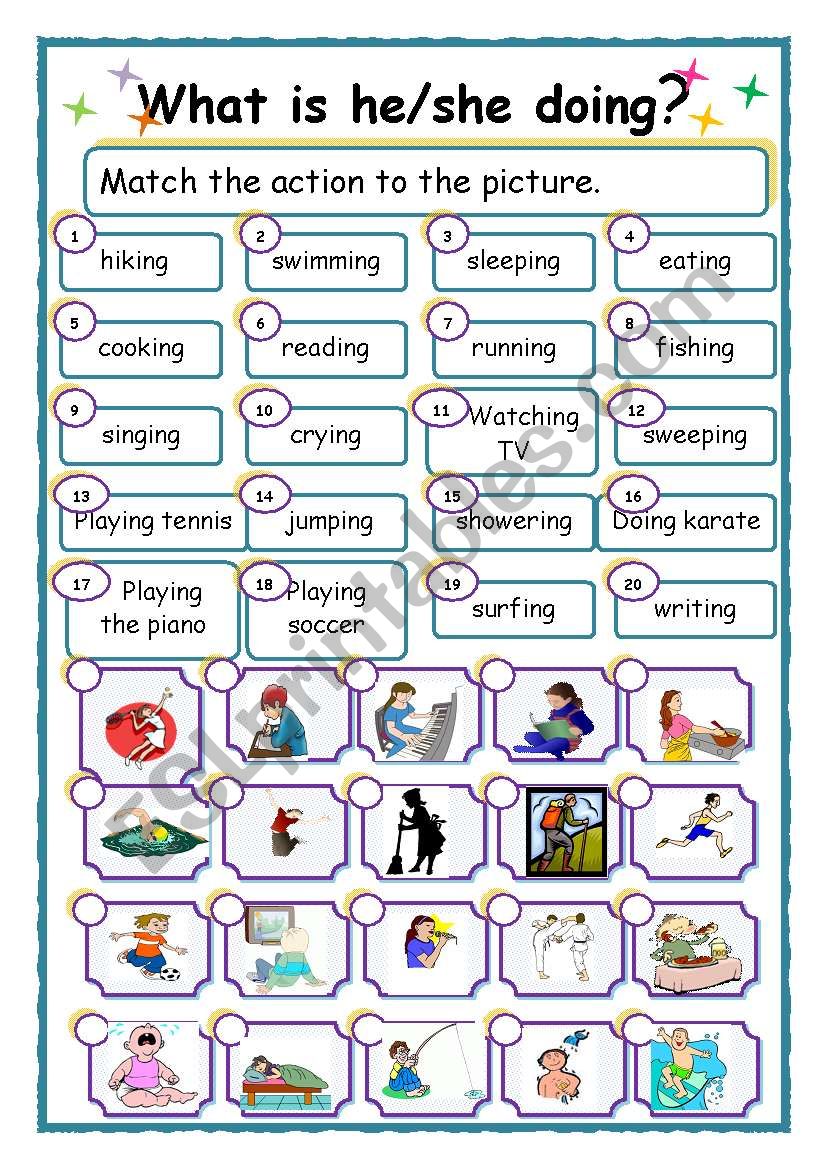 What is he or she doing? worksheet