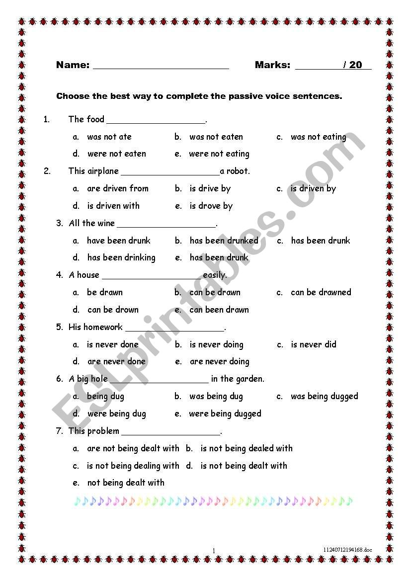 Passive Voice_MC worksheet