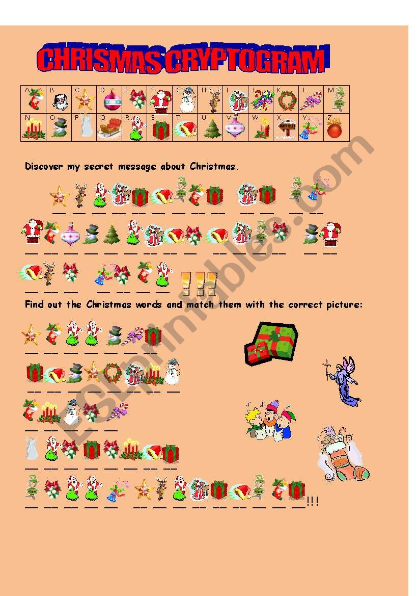 CHRISMAS CRYPTOGRAM worksheet