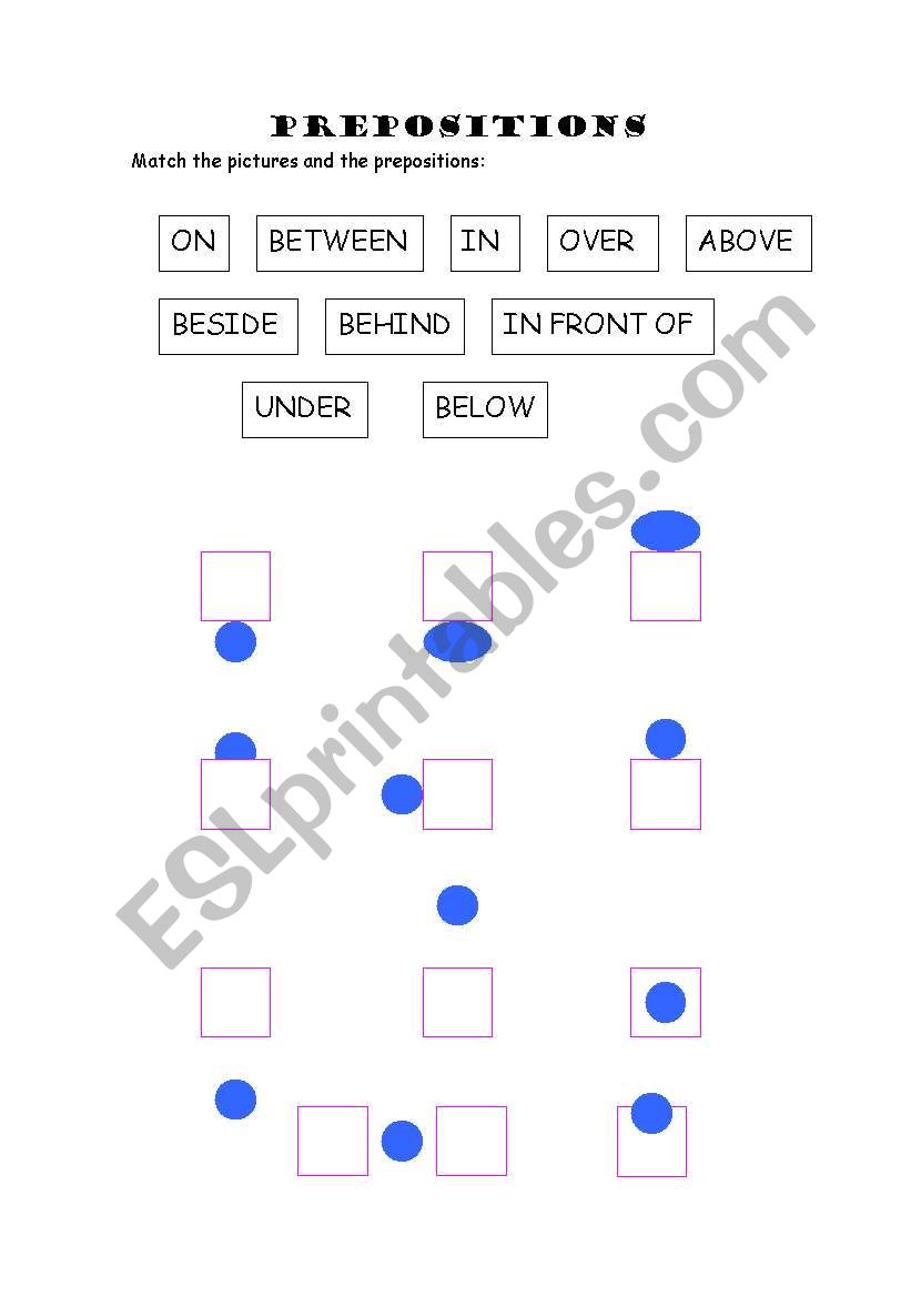 Prepositions worksheet