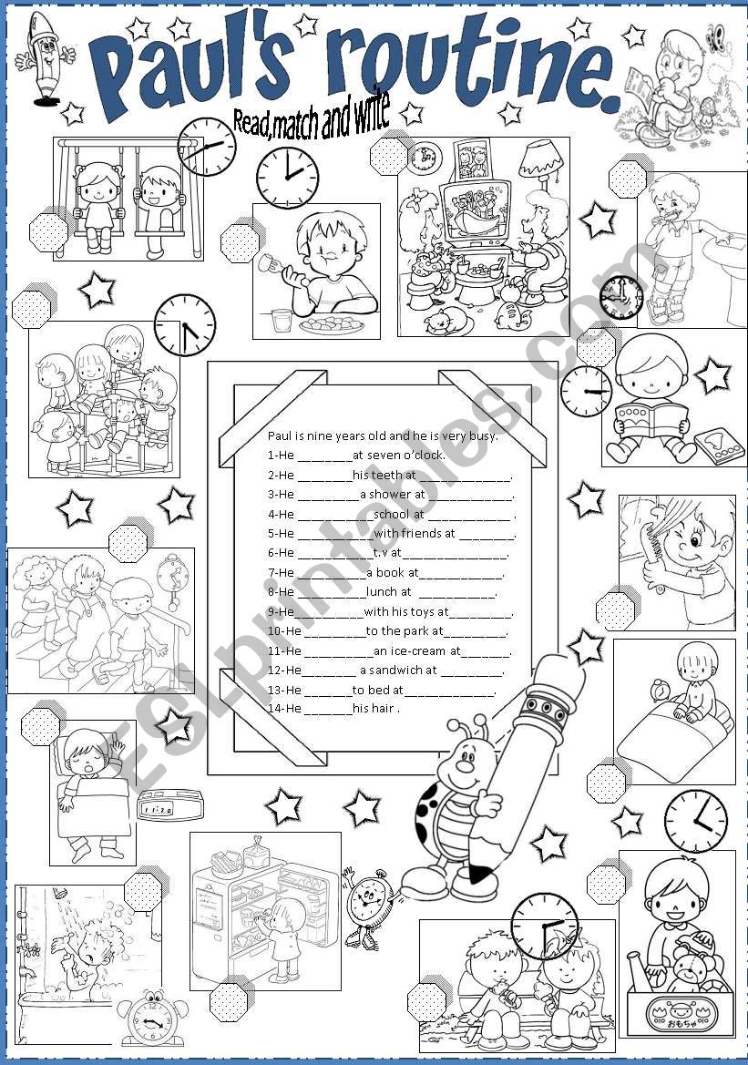 Paul Â´s routine worksheet