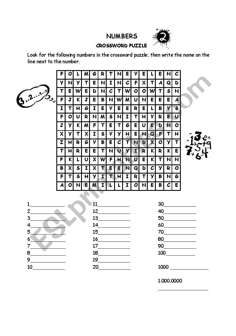 Numbers worksheet