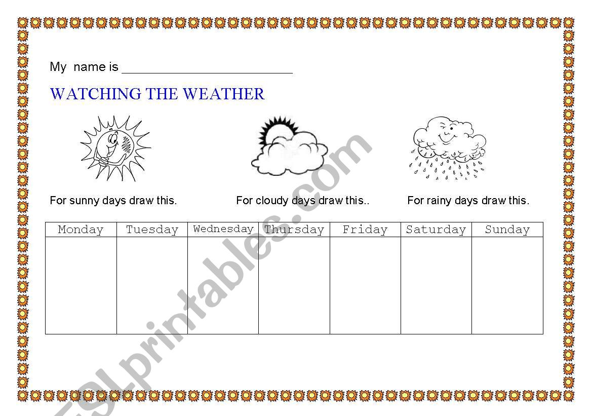 watching the weather worksheet