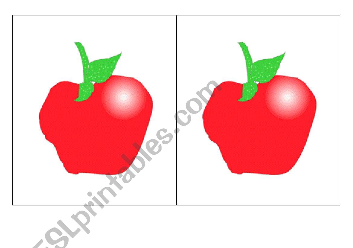 Fruit - cards worksheet
