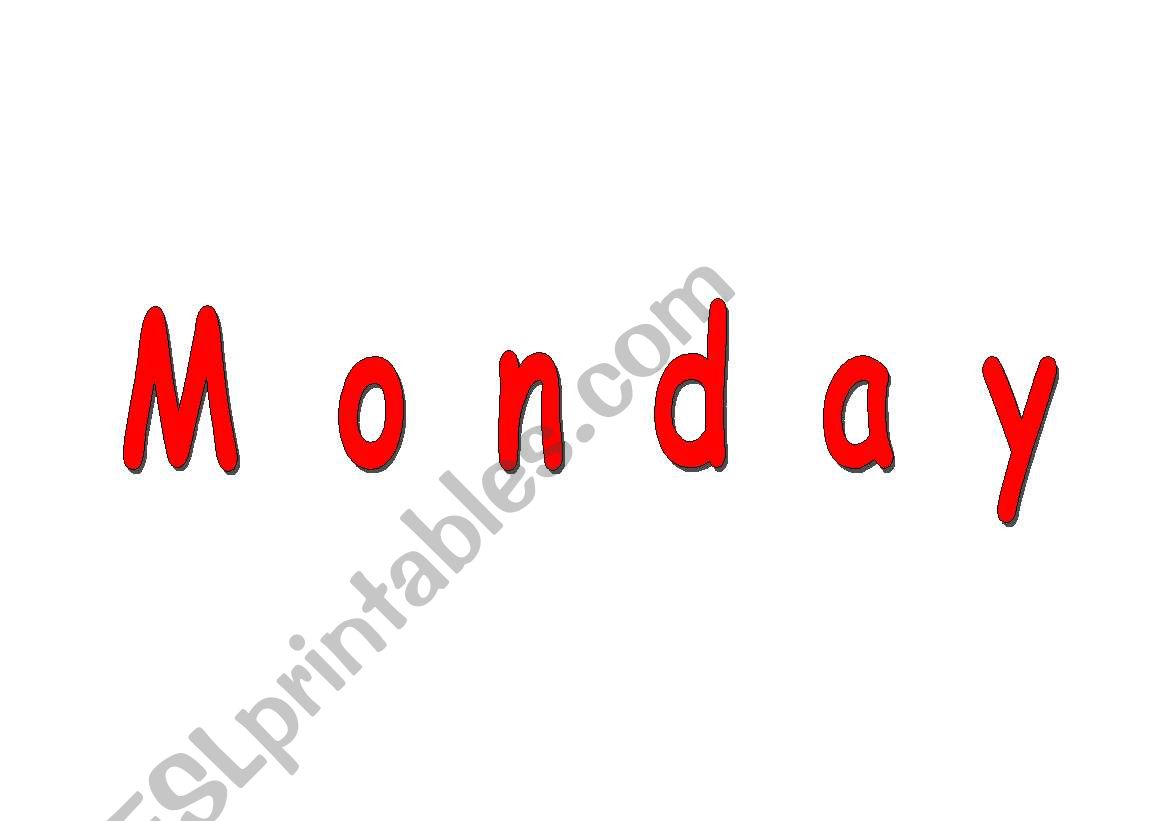 days of the week worksheet