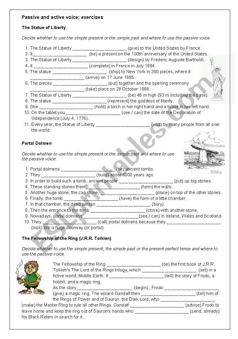 exercises passive voice worksheet