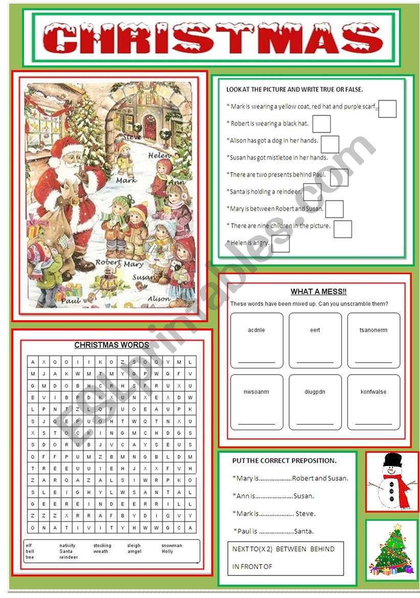 CHRISTMAS ACTIVITIES worksheet