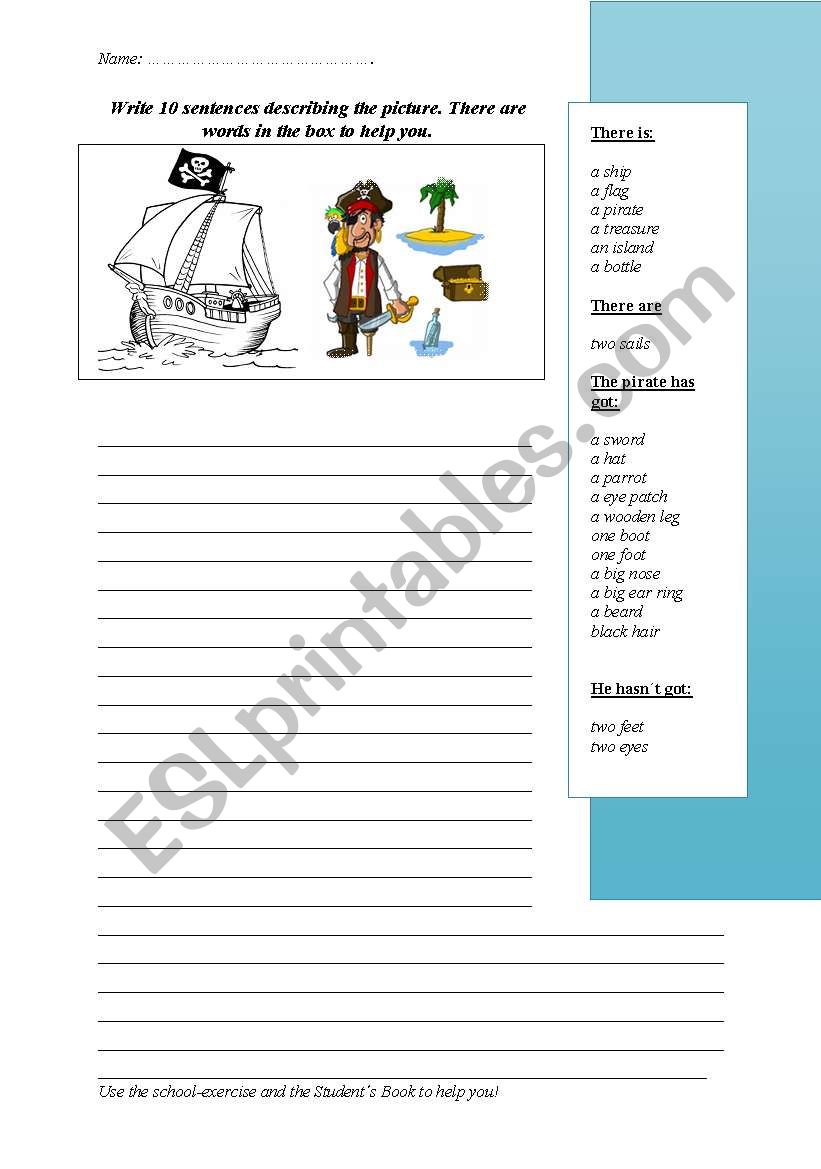 Describing a picture worksheet