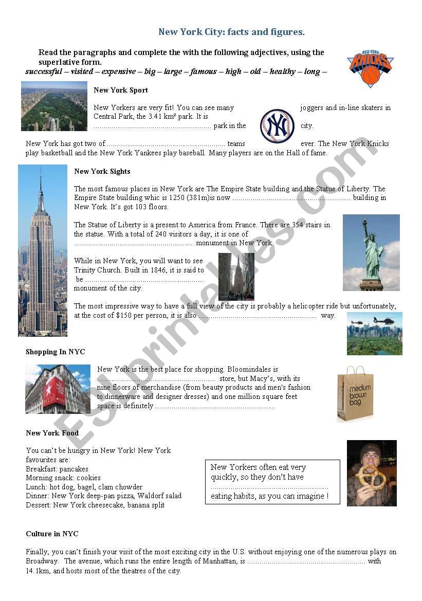 New York City worksheet