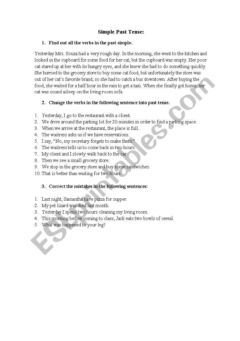 Simple Past worksheet