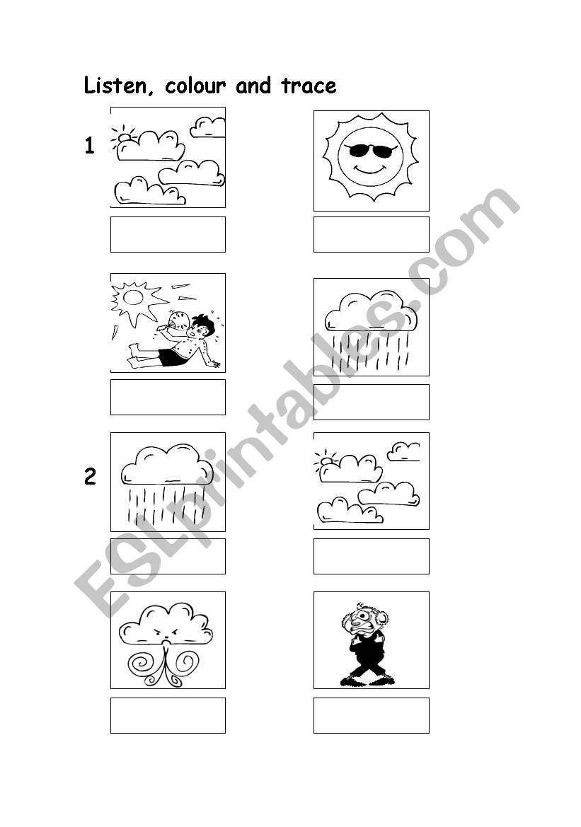 Weather listening activity worksheet