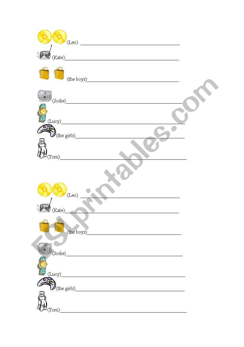 Genitive worksheet