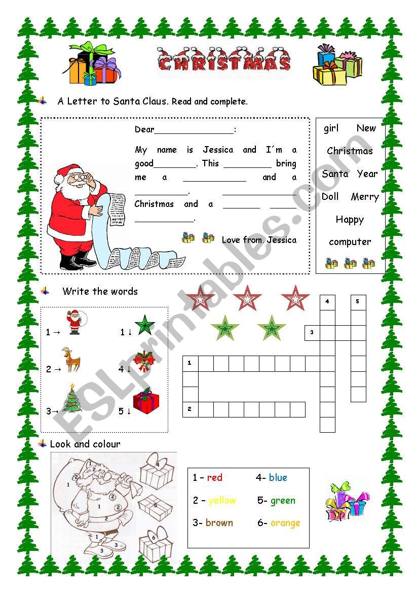 Christmas worksheet