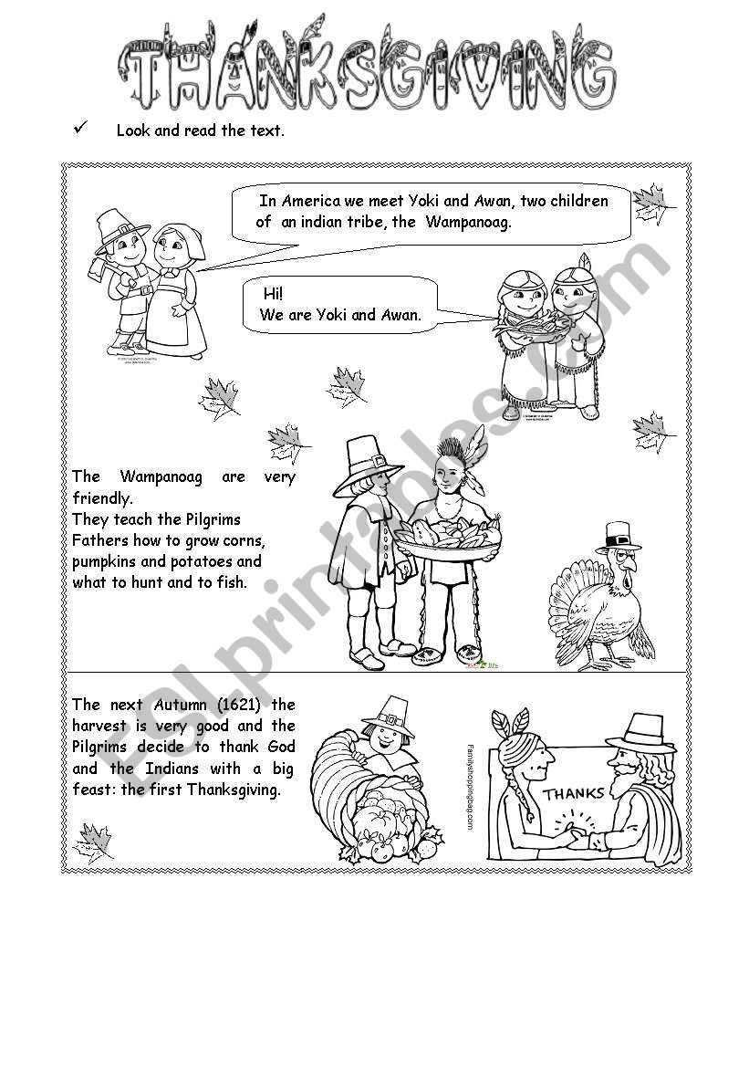 Thanksgiving part 2 worksheet