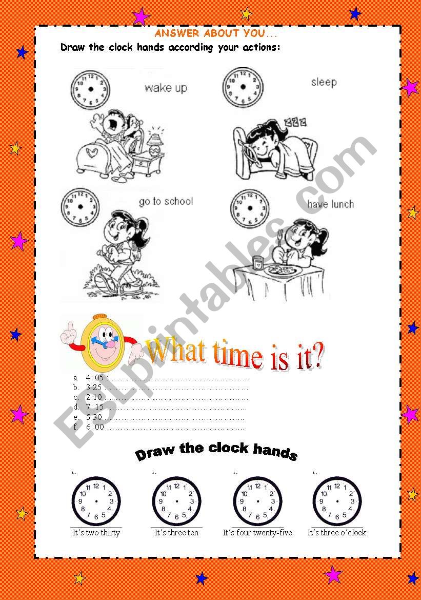 What time is it worksheet