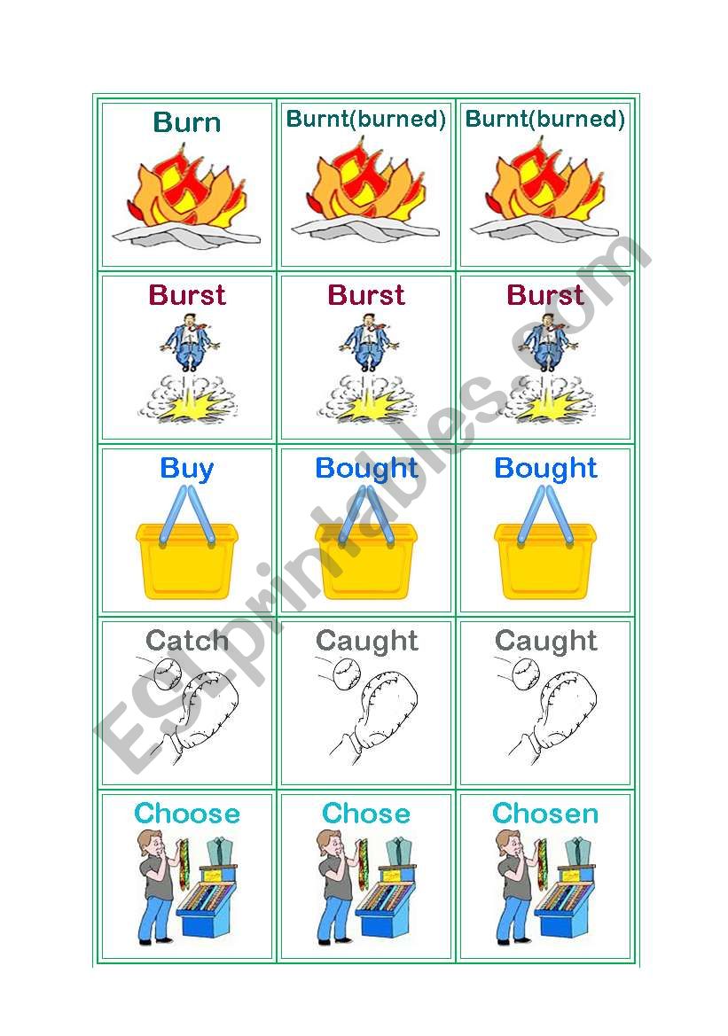 irregular verbs part 2-memorygame