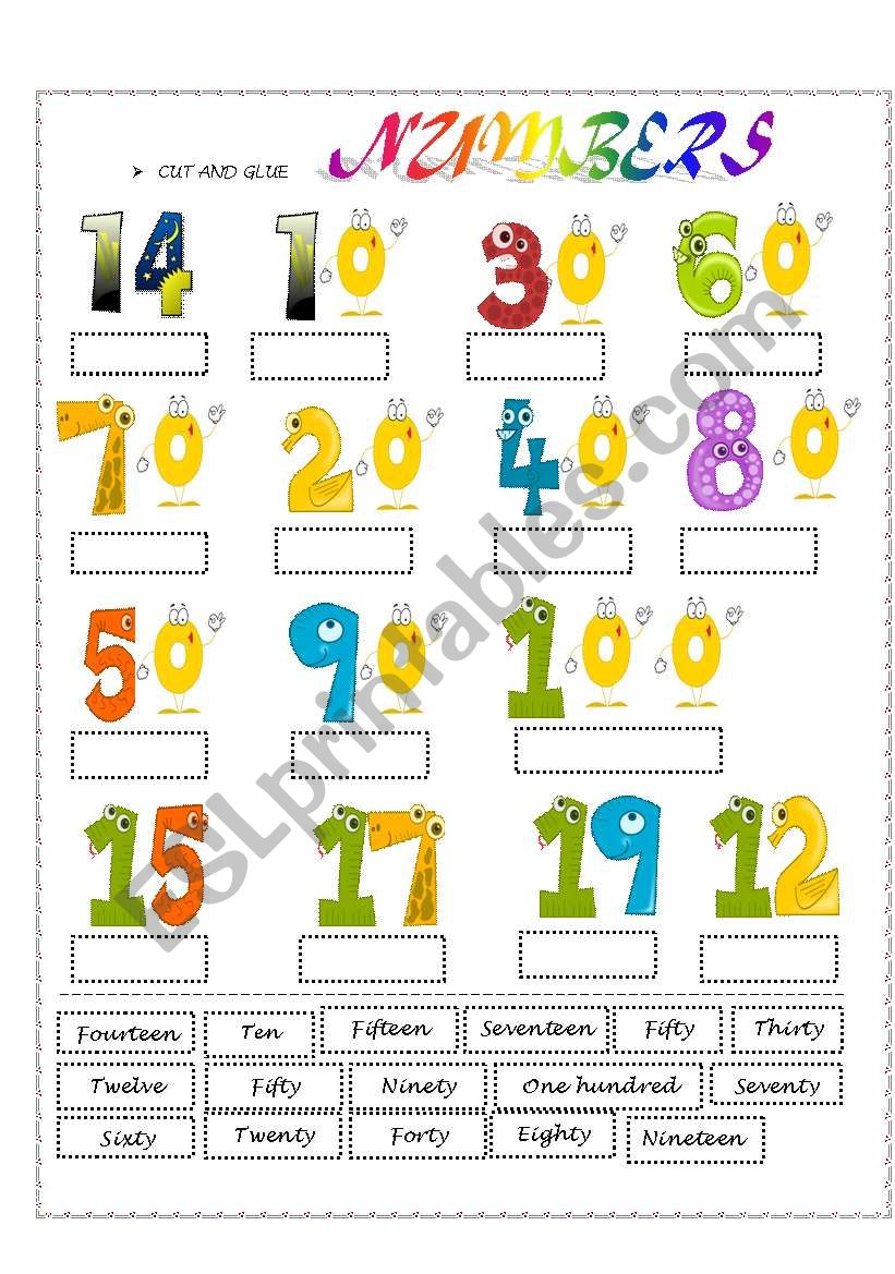 NUMBERS worksheet