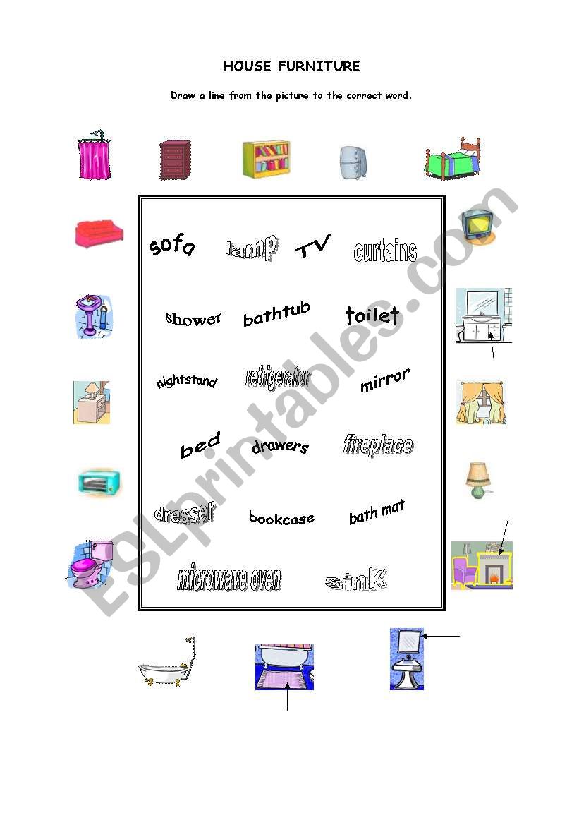 HOUSE FURNITURE worksheet