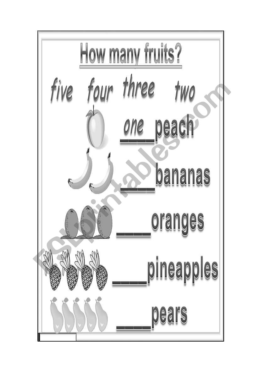 Fruits worksheet