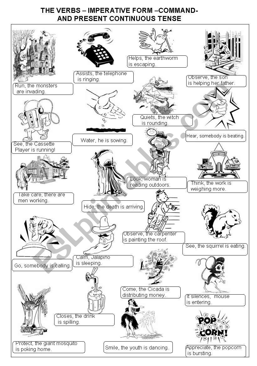 IMPERATIVE TENSE  AND  PRESENT CONTINUOUS TENSE