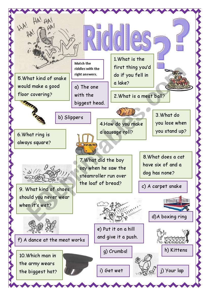 Riddles worksheet