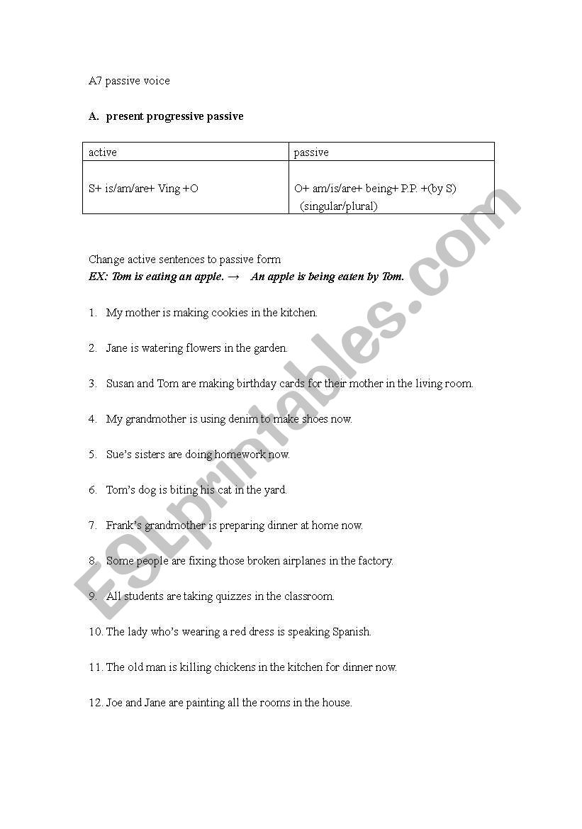 passive voice(present progressive and present perfect)