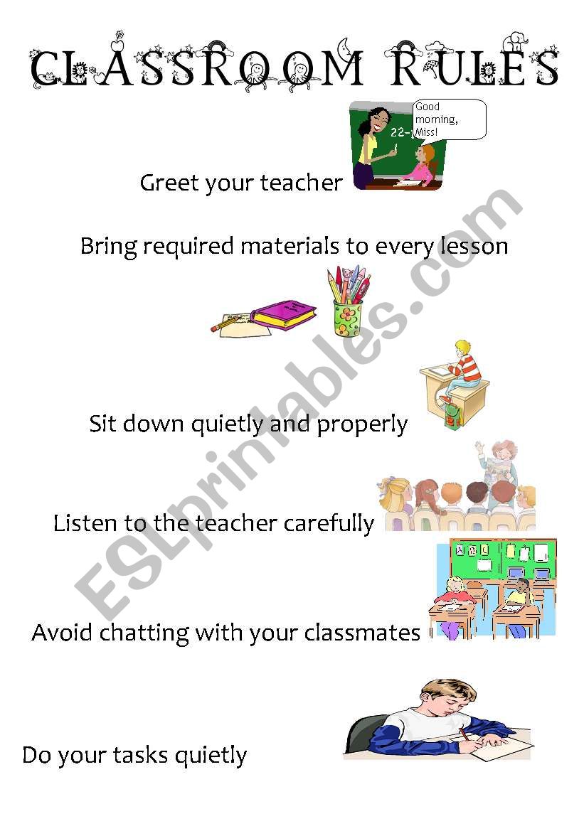 Classroom Rules worksheet