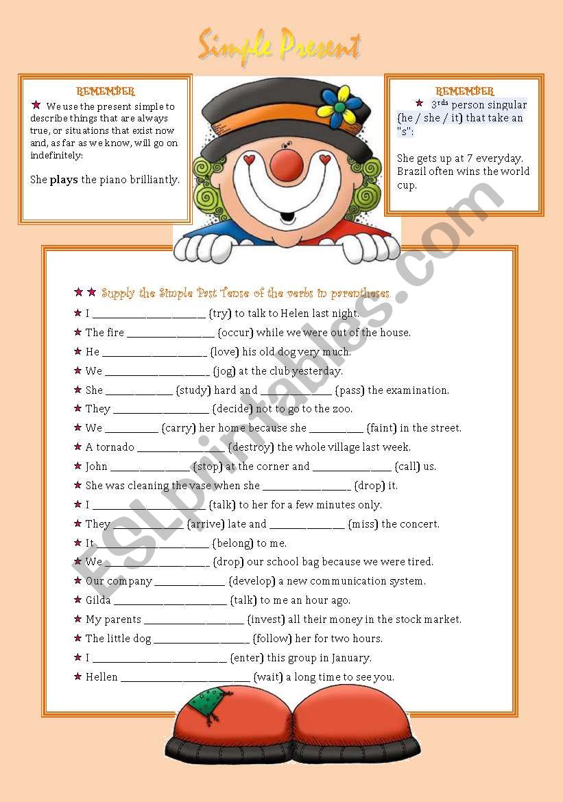 Simpe present worksheet