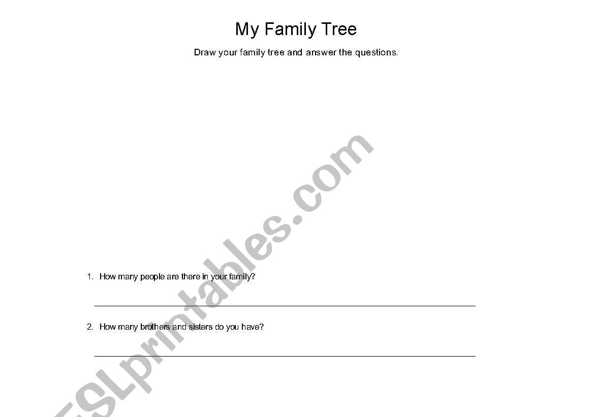 My Family Tree Worksheet worksheet